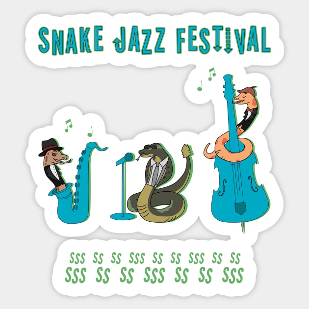 Snake Jazz Festival Sticker by kayability